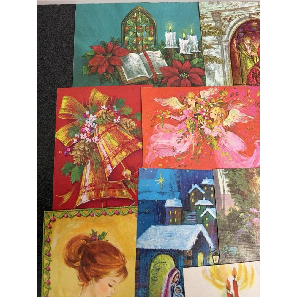 Vintage MCM Christmas Cards Fronts ONLY Mid Century Scrapbooking Crafts 50+